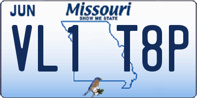 MO license plate VL1T8P