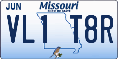 MO license plate VL1T8R