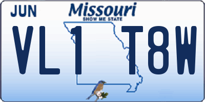 MO license plate VL1T8W