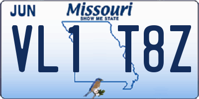 MO license plate VL1T8Z