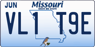 MO license plate VL1T9E