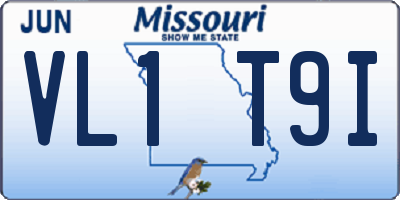 MO license plate VL1T9I