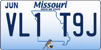 MO license plate VL1T9J