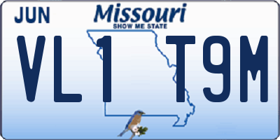 MO license plate VL1T9M