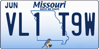 MO license plate VL1T9W