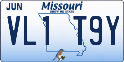 MO license plate VL1T9Y