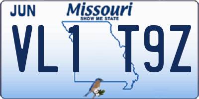 MO license plate VL1T9Z
