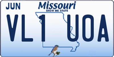 MO license plate VL1U0A