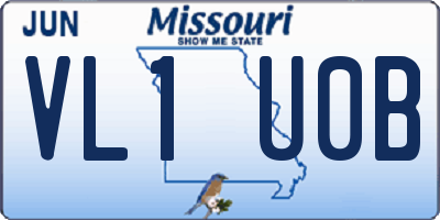 MO license plate VL1U0B