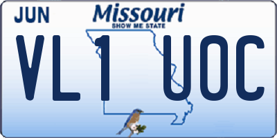 MO license plate VL1U0C