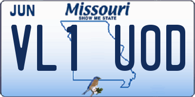 MO license plate VL1U0D