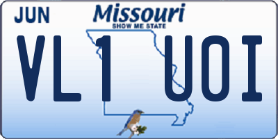 MO license plate VL1U0I
