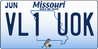MO license plate VL1U0K