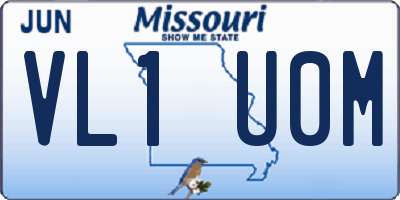 MO license plate VL1U0M