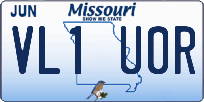 MO license plate VL1U0R