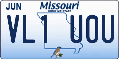 MO license plate VL1U0U