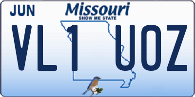 MO license plate VL1U0Z