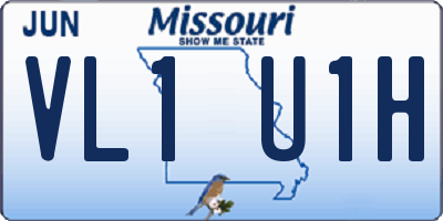 MO license plate VL1U1H