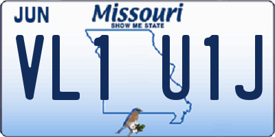 MO license plate VL1U1J