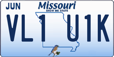 MO license plate VL1U1K