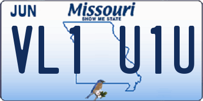 MO license plate VL1U1U
