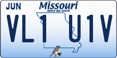 MO license plate VL1U1V