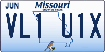 MO license plate VL1U1X