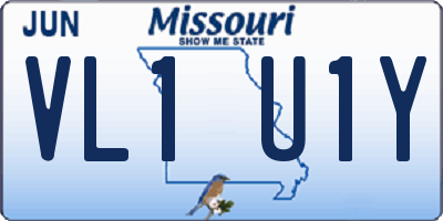 MO license plate VL1U1Y