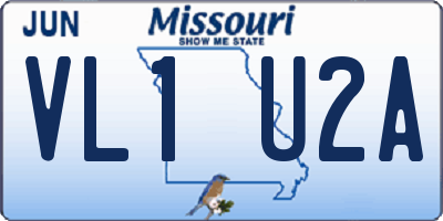 MO license plate VL1U2A