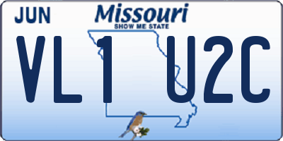 MO license plate VL1U2C
