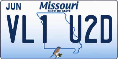 MO license plate VL1U2D