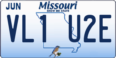 MO license plate VL1U2E
