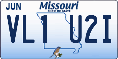 MO license plate VL1U2I