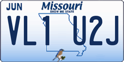 MO license plate VL1U2J