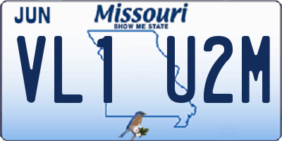 MO license plate VL1U2M