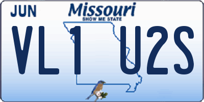 MO license plate VL1U2S