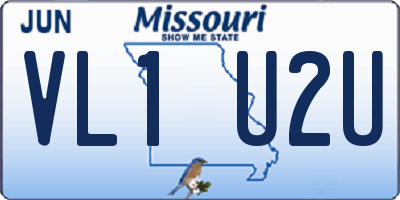 MO license plate VL1U2U