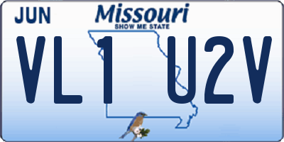 MO license plate VL1U2V