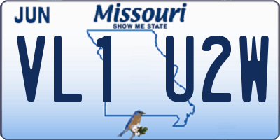 MO license plate VL1U2W