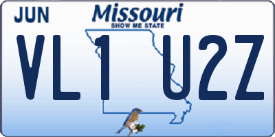 MO license plate VL1U2Z