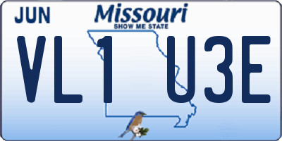 MO license plate VL1U3E
