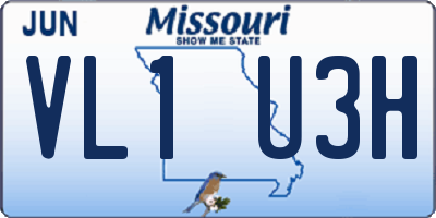 MO license plate VL1U3H