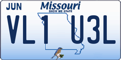 MO license plate VL1U3L