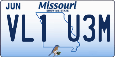 MO license plate VL1U3M