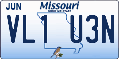 MO license plate VL1U3N
