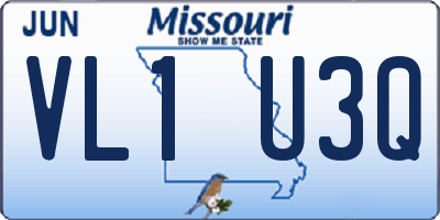 MO license plate VL1U3Q