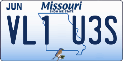 MO license plate VL1U3S