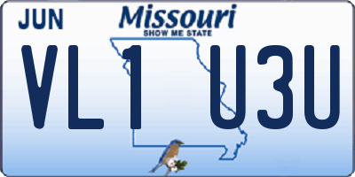 MO license plate VL1U3U