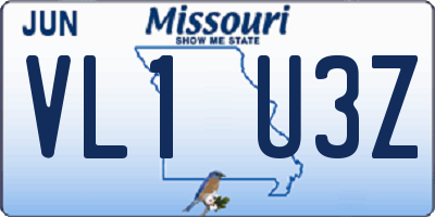 MO license plate VL1U3Z