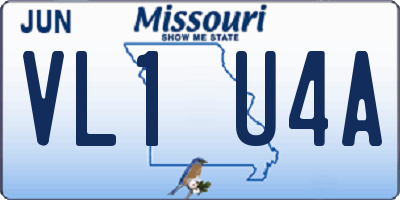 MO license plate VL1U4A